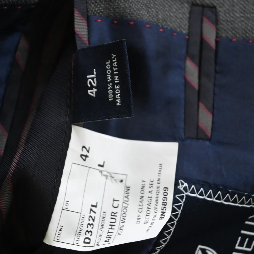 Daniel Cremieux 42L Gray Arthur Loro‎ Piana Zelander Blazer Sport Coat Jacket